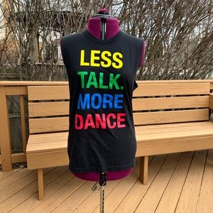 Zumba Unisex Muscle Tank Less Talk More Dance Black M/L